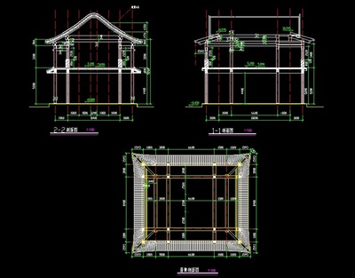 仿清式歇山古建寺廟建筑設計CAD方案圖[原創]設計解析